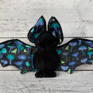 Moth and Toadstool Bat - Stuffed Animal Plush Plushie Woodland Forest Toadstool Fungi