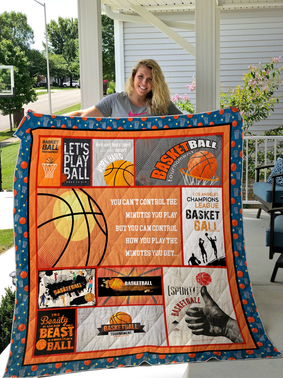 Basketball Player Quilt Blanket Basketball Fan Sherpa Etsy