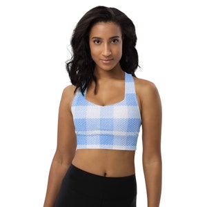 Gingham Longline Sports Bra