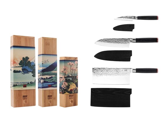 8 Santoku Knife with Wood & Marble Board Gift Box
