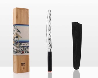 KOTAI Serrated Bread Knife - 200 mm blade - Hand Forged Japanese 440C Steel