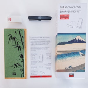 KOTAI Whetstone - Knife Sharpening Set 180/800 grit combination - Natural Japanese stone