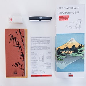 KOTAI Whetstone - Knife Sharpening Set 1000/6000 grit combination - Natural Japanese stone