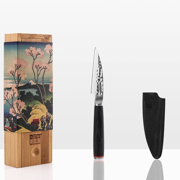 Cuchillo de chef japonés profesional acero inoxidable alto carbono Cuchillo de cocina y mango de madera de Pakka Cuchillo Paring con funda