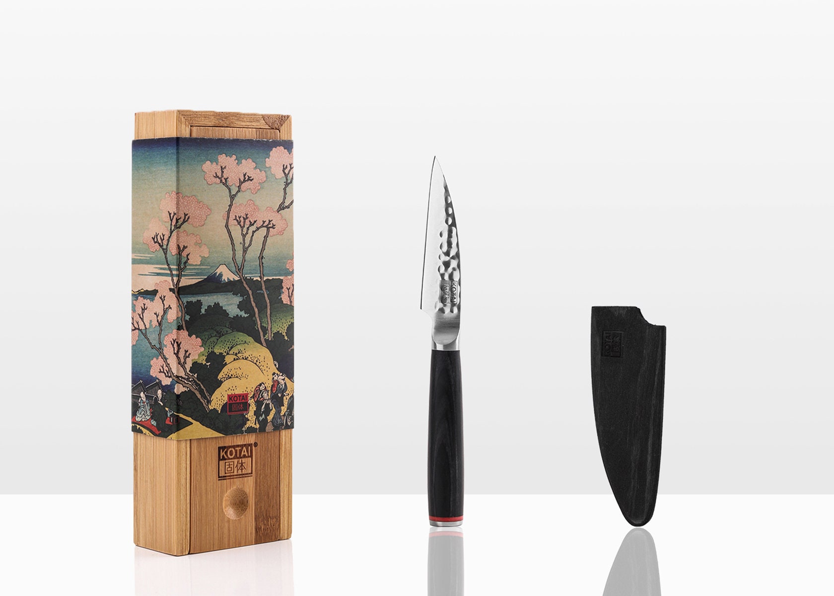 couteau d'office lame 90 mm | lame japonaise forgée à la main acier inoxydable pleine soie cachée poignée bois double émouture