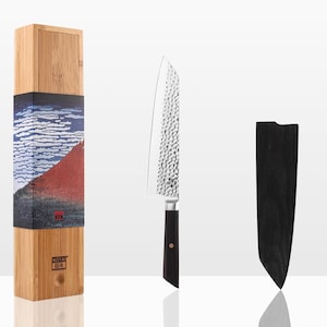 Chef Knife Kiritsuke-210 mm blade | Hand Forged Japanese Steel | High-Carbon Stainless Steel | Hidden Full-Tang | Wooden Handle