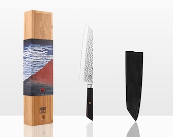 Chef Knife Kiritsuke-210 mm blade | Hand Forged Japanese Steel | High-Carbon Stainless Steel | Hidden Full-Tang | Wooden Handle