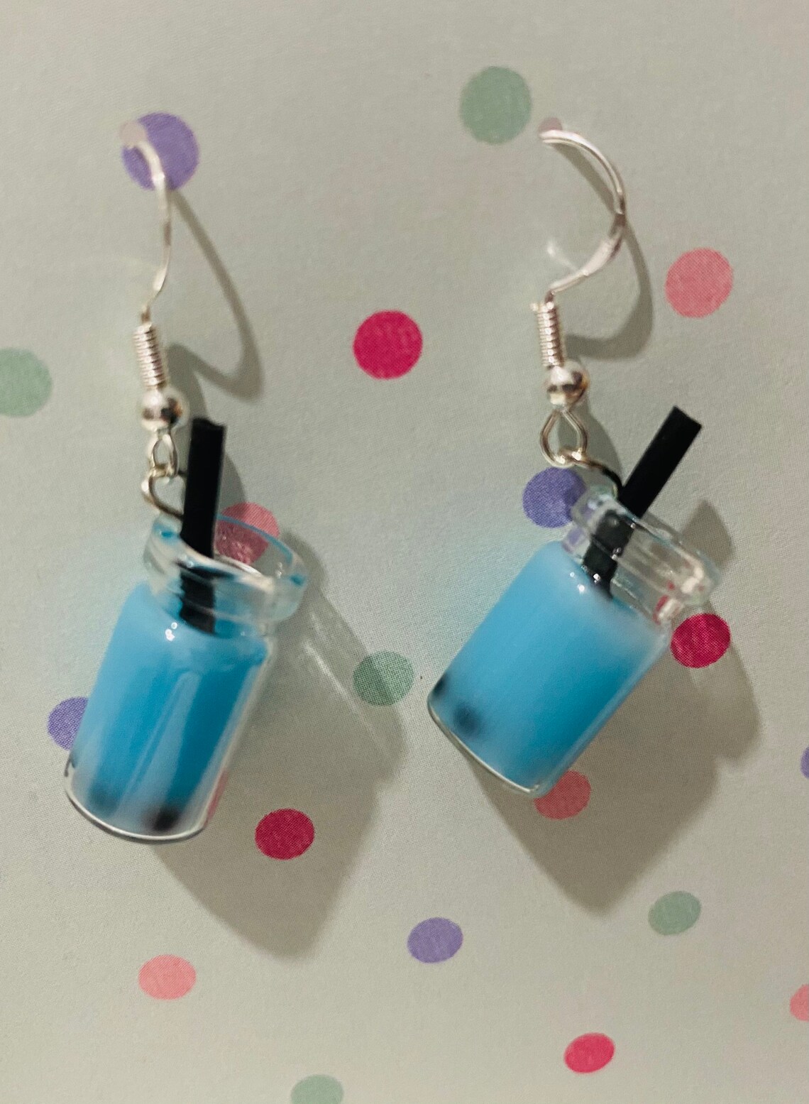 Cute Kawaii Blue Boba Bubble Milk Tea Earrings Great Small | Etsy