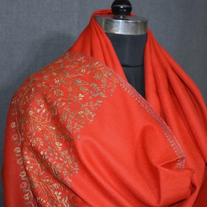 Chal, pashmina, bufanda, chal de cachemira hecho a mano de Cachemira, estola Paldar de 28&quot; x 80&quot; ZOONI