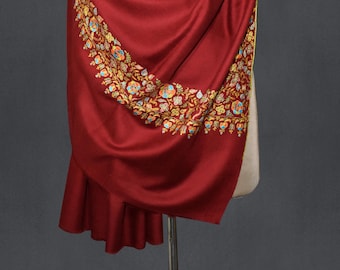 exclusive cashmere pashmina shawl gift for ger 40x80 RAAJ maroon