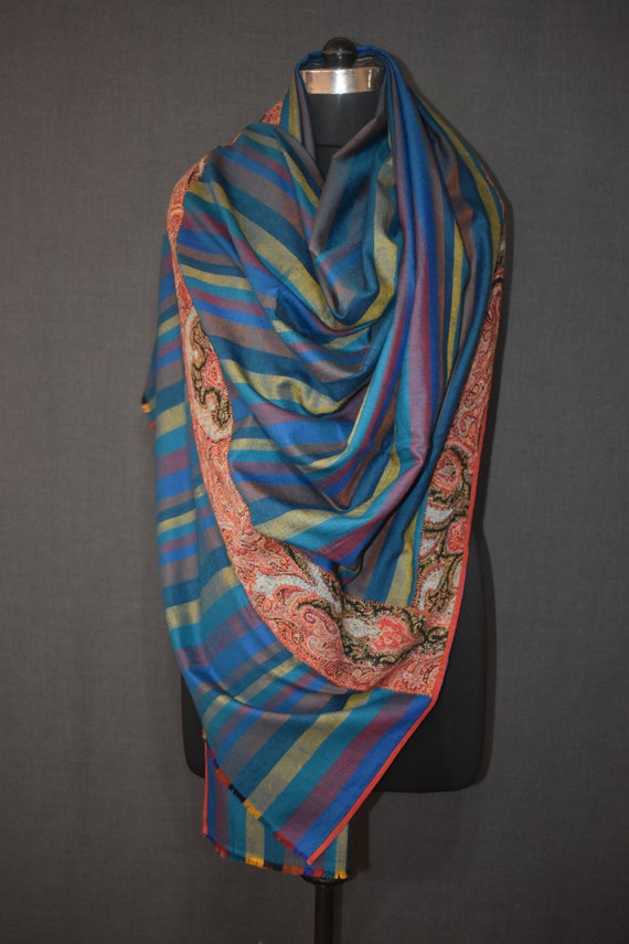 Real Kashmir 40x80 inch antique pashmina shawl ma… - image 5