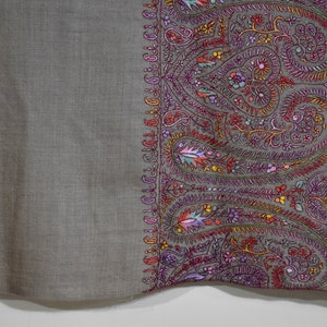 paisley paldar natural hand embroidered pashmina shawl ROUH  40x80 inch