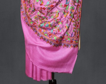 Chal pashmina grande hecho a mano 44"x88" GULABI