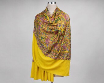 Kashmiri pashmina hand made shawl cashmere embroidered shawl 40x80 inch HOORAIN