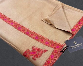 XXL Gents fine wool hand embroidered TAJ shawl 50x100 inch