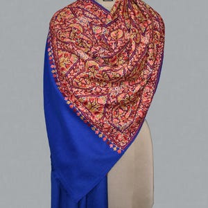 Bestickter Pashmina Schal: Kashmir Aariwork Stola 28 x 80 inch NARGIS