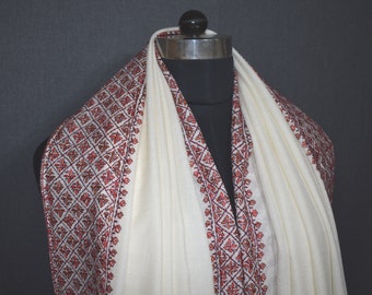 Handmade Kashmir Pashmina Shawl: Embroidered Wool Scarf (40x80 Inch)