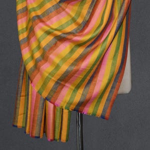 Echter Kashmir handgewebter Pashmina Schal aus Kaschmir Streifen in kashmir 40 "x80" NARGIS