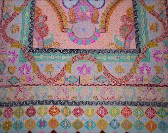 Kashmiri Pashmina Shawl: Hand Embroidered Kalamkari, Floral Art (45x90 Inch)
