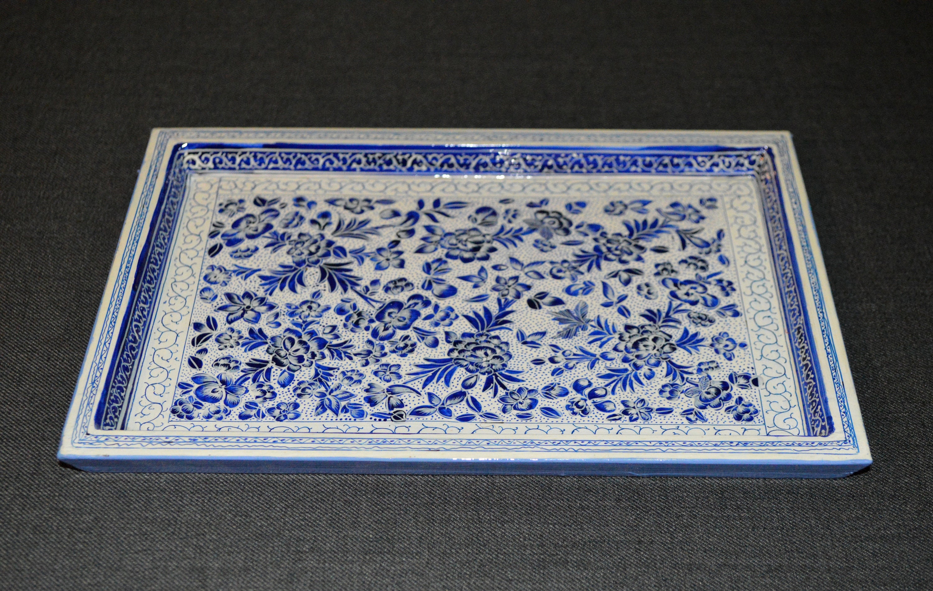 Blue naqashi papier mache of kashmir christmas gift items Etsy