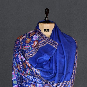kashmiri pashmina kani shawl , cashmere handwoven shawl TAJ 40&quot;x80&quot; approx