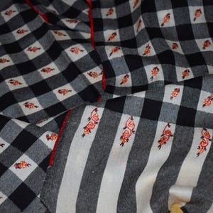 Chal de cuadros, pashmina hecha a mano de Cachemira, chal de lana NARGIS 40 x 80 pulgadas