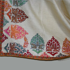 Chal pashmina de cachemira bordado a mano MEHRAJ 40 x 80 pulgadas