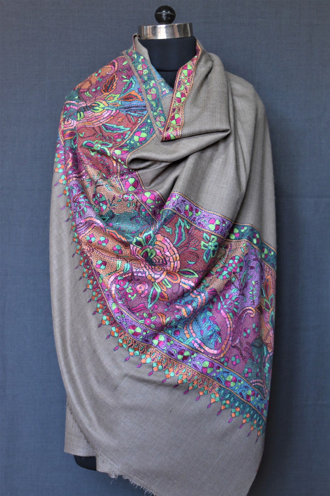 Gul pashmina shawl made in kashmir hand made shawl hand Etsy