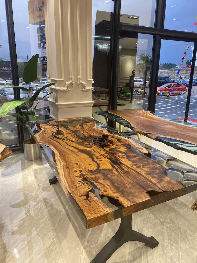 Custom Order Resin Live Edge Epoxy Table Top Hackberry Wood Etsy