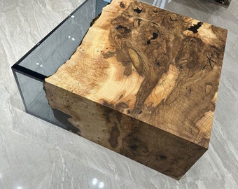 Custom Waterfall Resin Table  Live Edge Epoxy Table, Epoxy Resin Living Room Table, Coffee Table