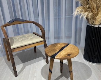 Discounted Epoxy Coffe Table, Ready to Shipping Rounded Epoxy Coffe Table, round resin Side table live edge Beistelltisch