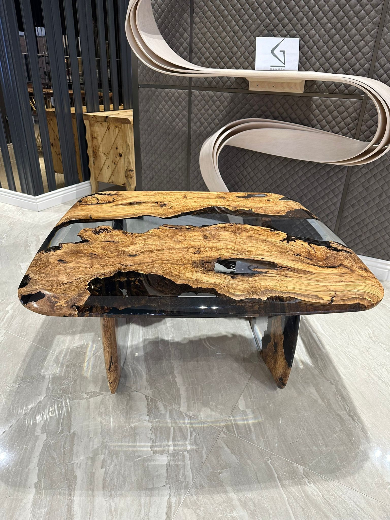 Resin Olive Wood Coffee Table Center Table for Living Room Etsy