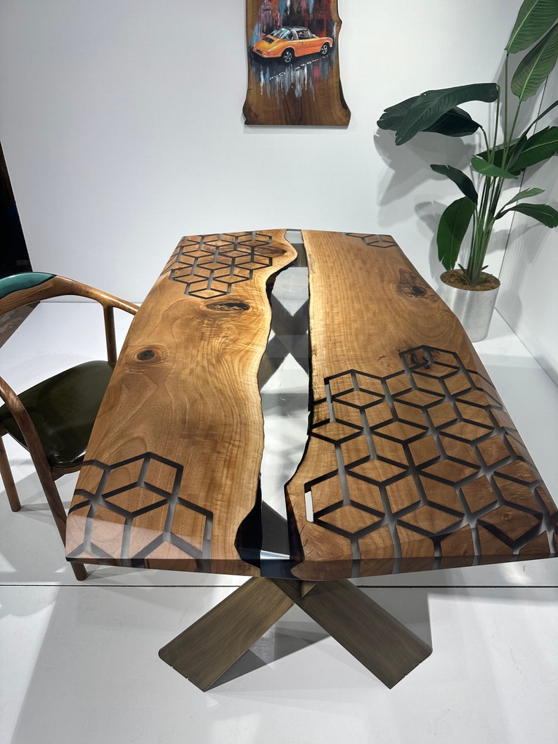 Custom Hexagon Epoxy Table, Epoxy River Table,dining Table,living Room ...