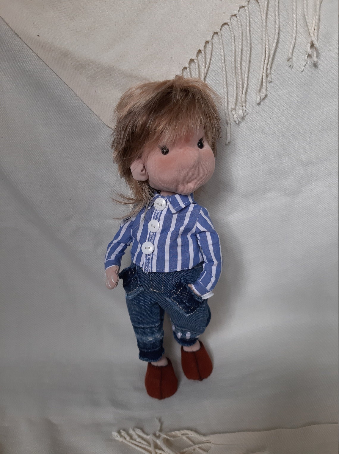 Blonde Doll Boy Small Cute Boy Textile Rag Fabric Boy | Etsy