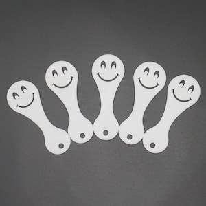 Einkaufswagenchip Smiley 5er-Set sofort abziehbar Einkaufswagenlöser Gesicht Emote
