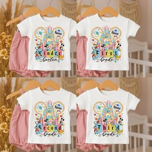 Custom Mickey And Friends Back To School Comfort Colors Shirt, First Day Of School Shirt, Kindergarten First Grade Second Grade Third Grade