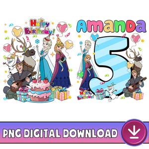 Personalized Frozen Birthday PNG, Disneyland Princess Happy Birthday, Frozen Birthday Family Matching Trip, Birthday Party, Digital Download