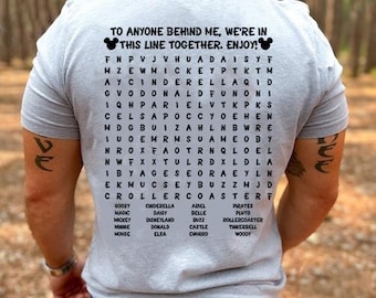 Funny Interactive Disneyland Shirt, Waiting In Line Puzzle Disneyland Shirt, Disneyland Dad Shirt, Disneyland Mom Shirt, Word Search Shirt