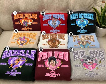 Comfort Colors Zootopia Varsity Shirt, Zootopia Characters Shirt, Nick Wilde Judy Hopps Finnick Flash Tee, Disneyland Cartoon, Birthday Gift