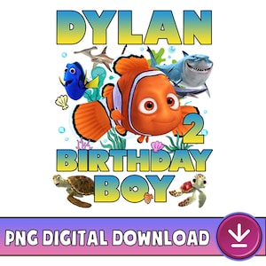Personalized Finding Nemo Birthday PNG, Disneyland Finding Nemo Png, Family Birthday Matching, Finding Nemo Birthday Png, Digital Download