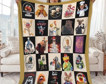 Muppet Show Fleece Blanket, Muppet Show Characters Gift, Kermit The Frog Fozzie Bear Blanket, The Muppet Show Throw Blanket, Magic Kingdom