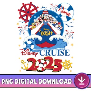 Personalized Disneyland Cruise 2025 PNG, Mickey And Friends Cruise Family Matching Trip, Disneyland Wish, Family Trip 2025, Digital Download