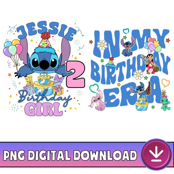 Disneyland Stitch Birthday Girl PNG, Disneyland Birthday Girl Png, Custom Name Disneyland Stitch Birthday Png, Lilo And Stitch Birthday Trip