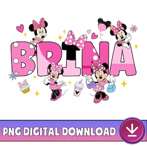 Personalized Minnie Mouse Birthday PNG, Custom Name Disneyland Birthday Png, Minnie Birthday Girls Trip Png, Magic Kingdom, Digital Download