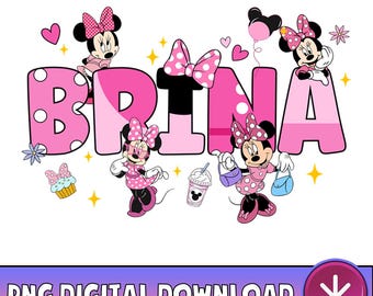 Personalized Minnie Mouse Birthday PNG, Custom Name Disneyland Birthday Png, Minnie Birthday Girls Trip Png, Magic Kingdom, Digital Download