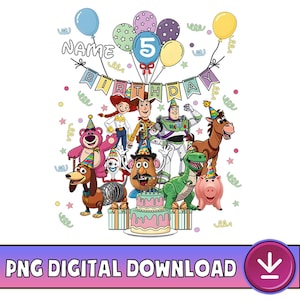 Personalized Toy Story Birthday PNG, Disneyland Birthday Boy Girl Png, Disneyland Family Trip, Custom Toy Story Birthday, Digital Download