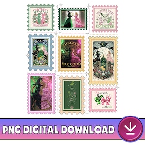 Wicked Musical Stamp PNG, Changed For Good, Wizard Of Oz, Wicked The Musical Costumes, Vintage Wicked Movie Inspired Png, Digital Download