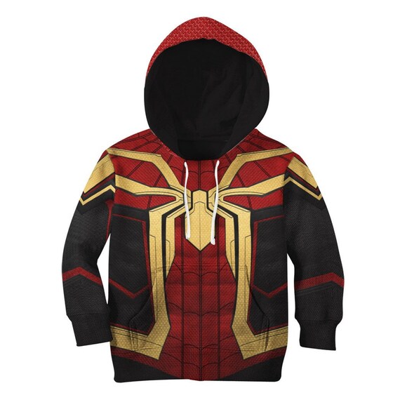 Avengers Spider Superhero Red and Golden Suit Full Over Print Hoodie Spider Man Cosplay Sweatshirts Avengers Superhero Sweatshirt Hoodie Etsy