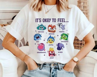Disneyland Inside Out It&#39;s Okay To Feel All The Feels Shirt, Disneyland Mental Health Shirt, Inclusion Shirt Inside Out Speech Therapy Shirt