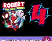 Spiderman Birthday PNG, Spidey And His Friends Birthday Png, Spidey Birthday Family Png, Personalized Spidey Girls Boy Png, Digital Download